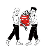 「Help! The 映画配給会社プロジェクト」イラスト