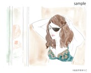 「ランジェリー・イン・シネマ～下着が語るヒロインのストーリー～」より、「プライベート・ウォー」のイラスト。