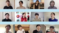 リモート合唱に参加した「くちびるに歌を」キャスト。