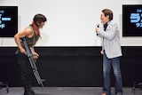 左から武田真治、ささきいさお。