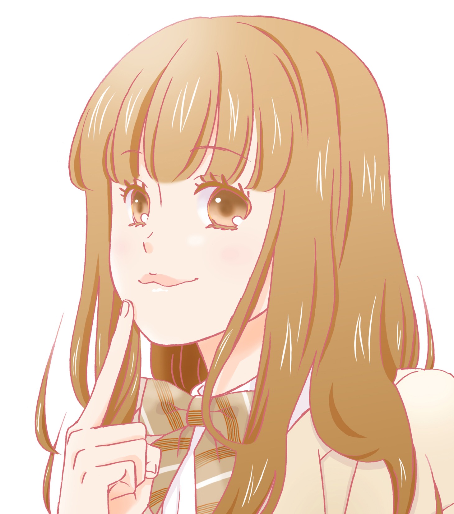 女子高生姿の湊の原作イラスト。