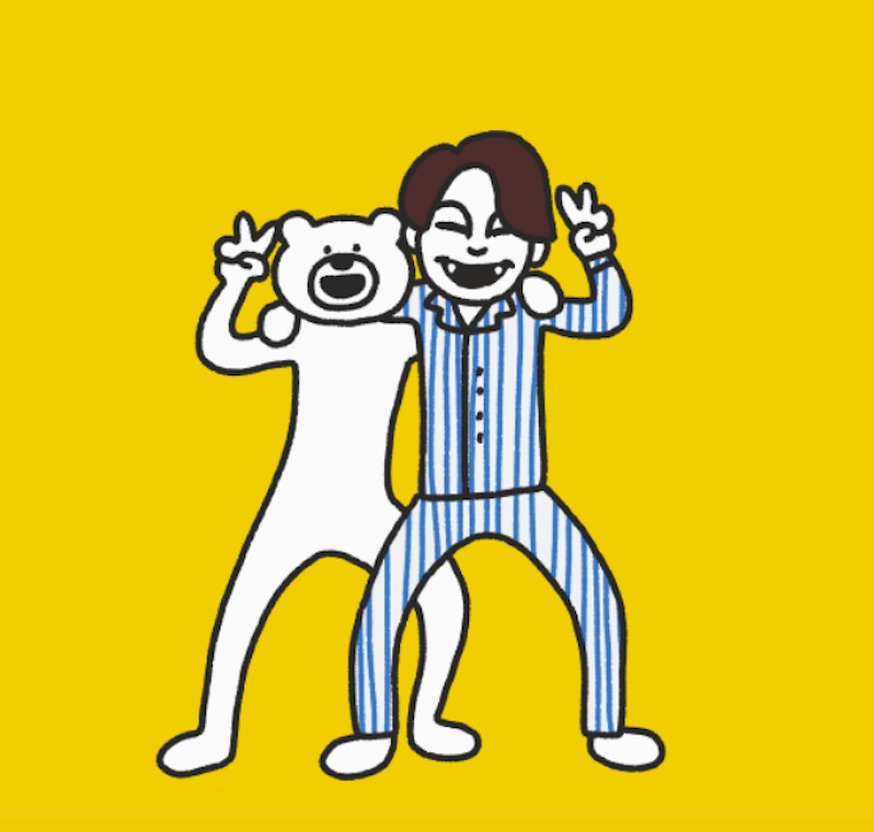 「やぎらくん」と「けたくま」のコラボGIFアニメーションより。