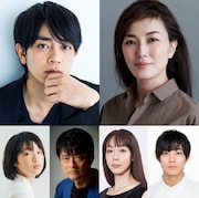 「13(サーティーン)」追加キャスト一覧。上段左より青柳翔、板谷由夏。下段左より石川瑠華、神保悟志、遊井亮子、井上祐貴。