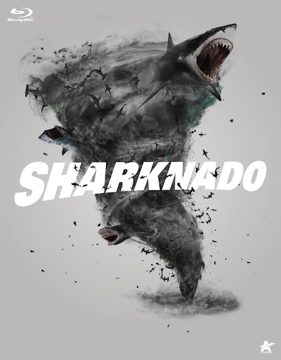 「シャークネード 完全震撼ブルブルBlu-ray BOX」三方背ケースのデザイン。