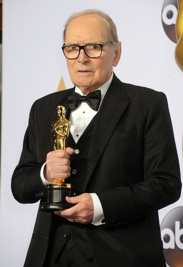 2016年、第88回アカデミー賞作曲賞を受賞したエンリオ・モリコーネ。（写真提供：Byron Purvis / AdMedia / Newscom / ゼータ イメージ）
