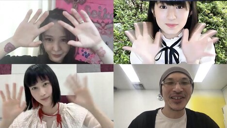 アフタートーク収録の様子。左上より時計回りに大森靖子、蒼波純、森直人、橋本愛。