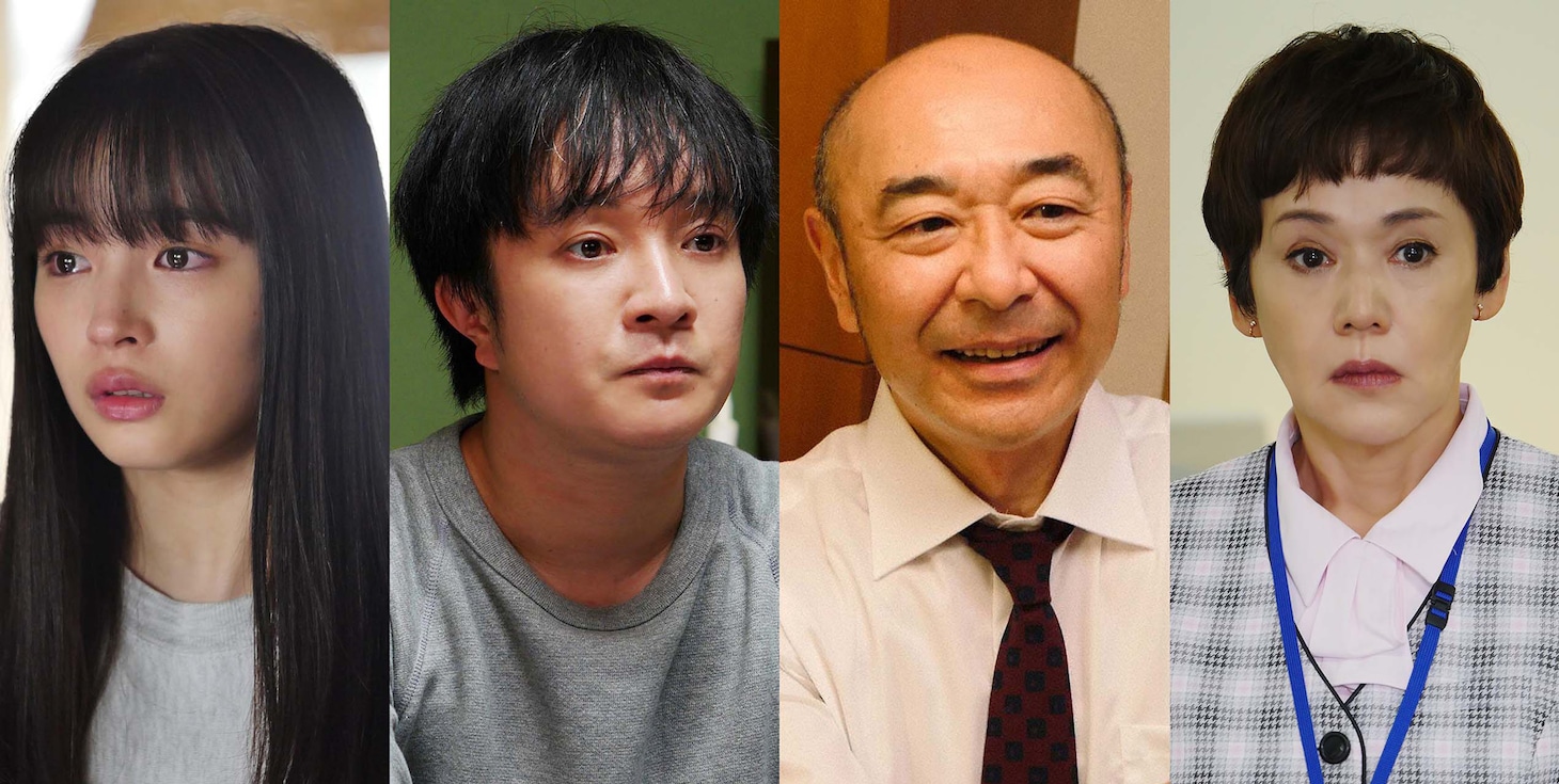 左から広瀬すず、濱田岳、高橋克実、大竹しのぶ。 (c)フジテレビ
