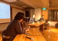 ミニシアターを救え！、SAVE the CINEMA、ミニシアター・エイド基金、SAVE the CINEMA movement合同報告会の様子。大高健志（手前）、深田晃司（中央）。