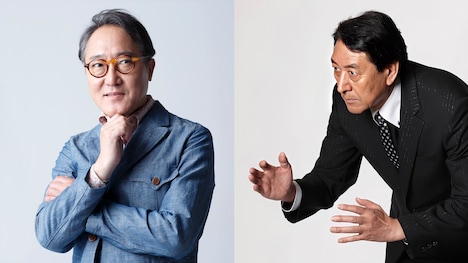 左から佐野史郎、古谷敏。