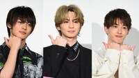 左から神尾楓珠、吉野北人、伊藤あさひ。