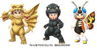 ゴジラ、キングギドラ、モスラの“スーツそうび”。