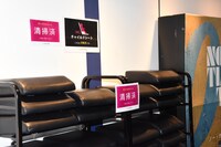 消毒済みのチャイルドシート。