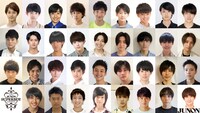1段目左から青山凌大、朝倉穣、浅谷涼輔、安部亮輔、有松優、石原月斗、伊藤佑晟、伊波大道、大谷亮賀。2段目左から岡添瑠、岡松聖那、加藤海羽音、金井丈留、北村一貴、櫻井翔大、佐藤一輝、菅原真生、関隼汰。3段目左から瀬戸健太郎、走上響、染矢凌佑、武田麻充、谷本布佑重、土井龍太郎、永山大智、東中健、平田瑠。4段目左から前川佑、松阪勇之介、松崎淳平、森田璃空、森本彦太朗、柳谷参助、山下幸輝、岸本舜生。