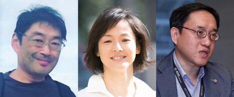 インターナショナル・ショートフィルム・コンペティション部門の審査員。左から佐々木浩久、黒沢あすか、チョン・ジウク。