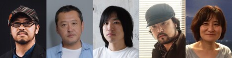 ファンタスティック・ゆうばり・コンペティション部門の審査員。左から清水崇、川瀬陽太、向井康介、本田隆一、モ・ウニョン。