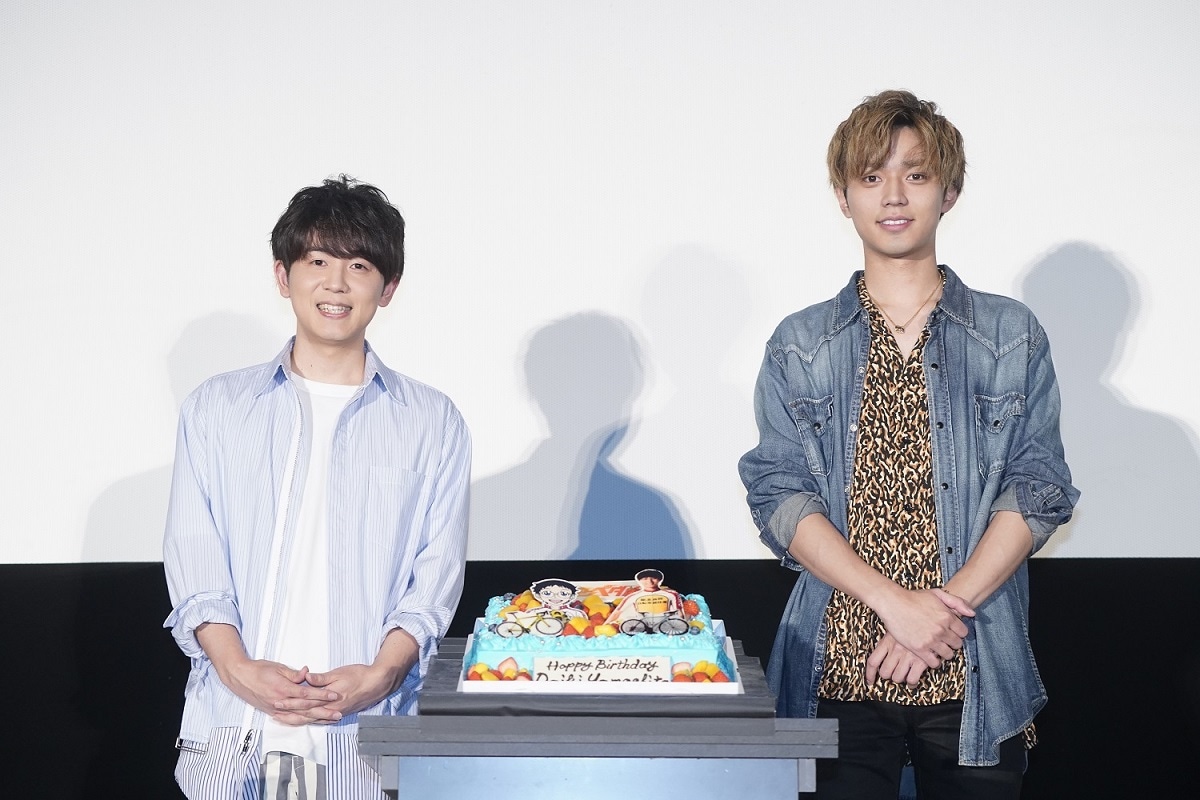 「弱虫ペダル」特別舞台挨拶の様子。左から山下大輝、永瀬廉。