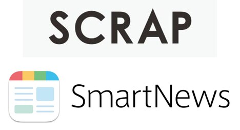 上からSCRAPロゴ、SmartNewsロゴ。