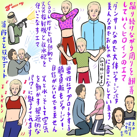 辛酸なめ子によるイラスト。 (c)辛酸なめ子