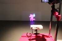 「向かうねずみ」展示の様子。