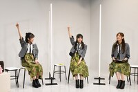 「映像研には手を出すな！」の公開記念配信イベントの様子。左から山下美月、齋藤飛鳥、梅澤美波。