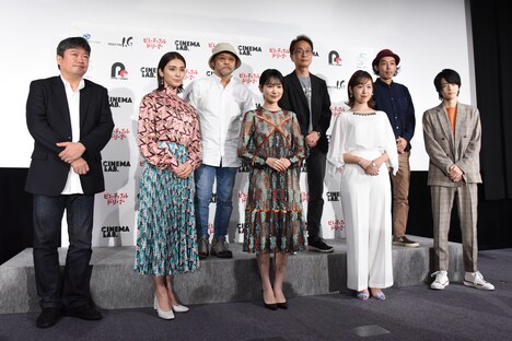 「ビューティフルドリーマー」完成披露試写会と「Cinema Lab」キックオフ会見の登壇者。