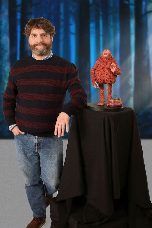 ザック・ガリフィアナキス（左）とMr.リンク（右）。