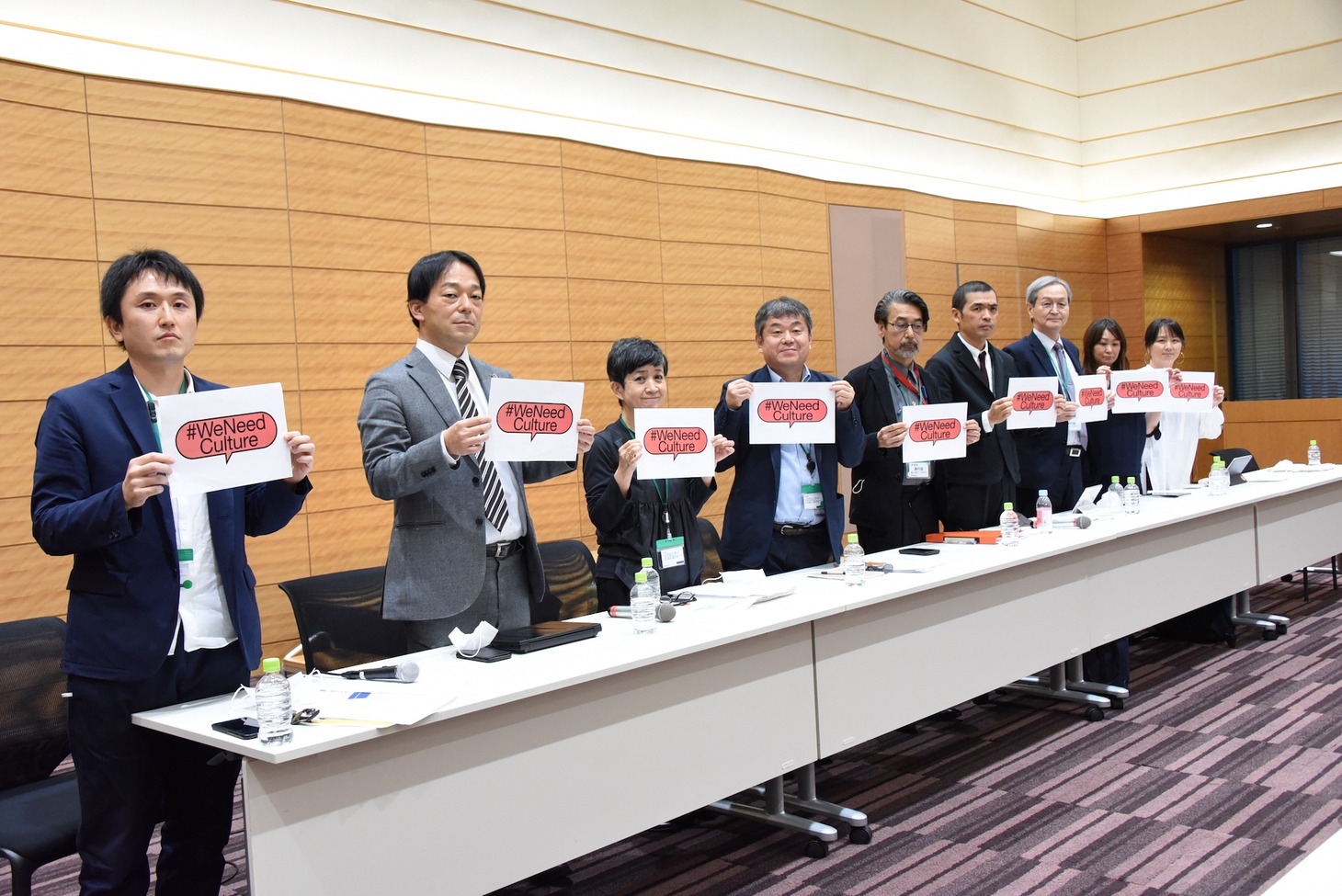 「#WeNeedCulture」緊急国会要請記者会見の様子。