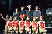「彼女は夢で踊る」公開直前舞台挨拶の様子。後列左から矢沢ようこ、犬飼貴丈、加藤雅也、時川英之。