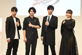 「特命戦隊ゴーバスターズ THE MOVIE 東京エネタワーを守れ！」「帰ってきた特命戦隊ゴーバスターズVS動物戦隊ゴーバスターズ」トークイベントの様子。左から松本寛也、鈴木勝大、馬場良馬、小宮有紗。