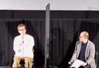 左からイシグロキョウヘイ、藤津亮太。