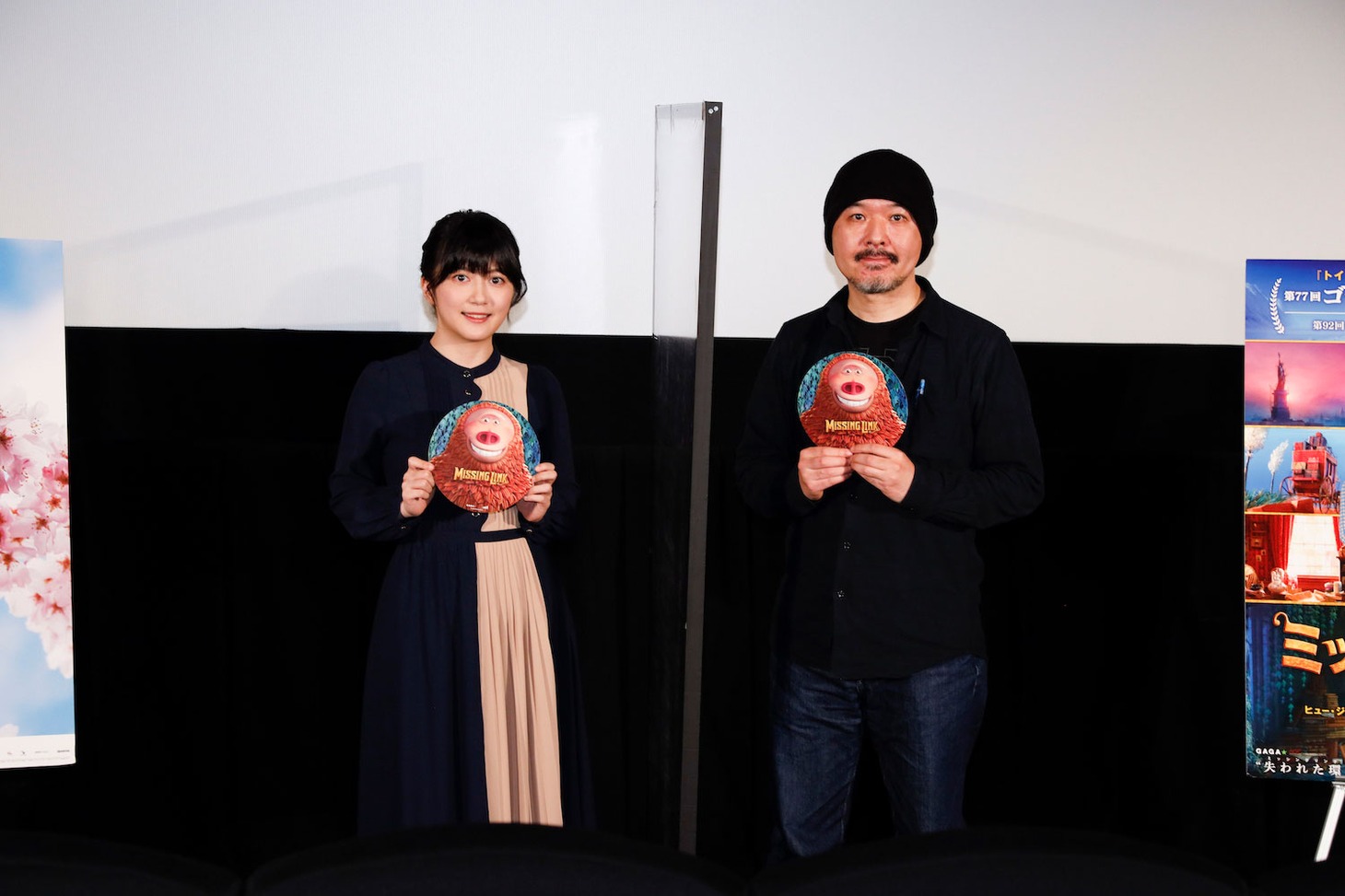 第33回東京国際映画祭「ミッシング・リンク 英国紳士と秘密の相棒」トークイベントにて、左から香川愛生、楠野一郎。