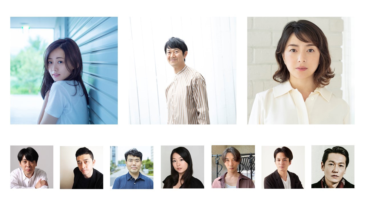 「達人 THE MASTER」キャスト。上段左から安倍萌生、大橋彰（アキラ100%）、宮本真希。下段左から森下能幸、榊英雄、山口森広、織田あいか、中山祐太、秋山勇次、井浦新。