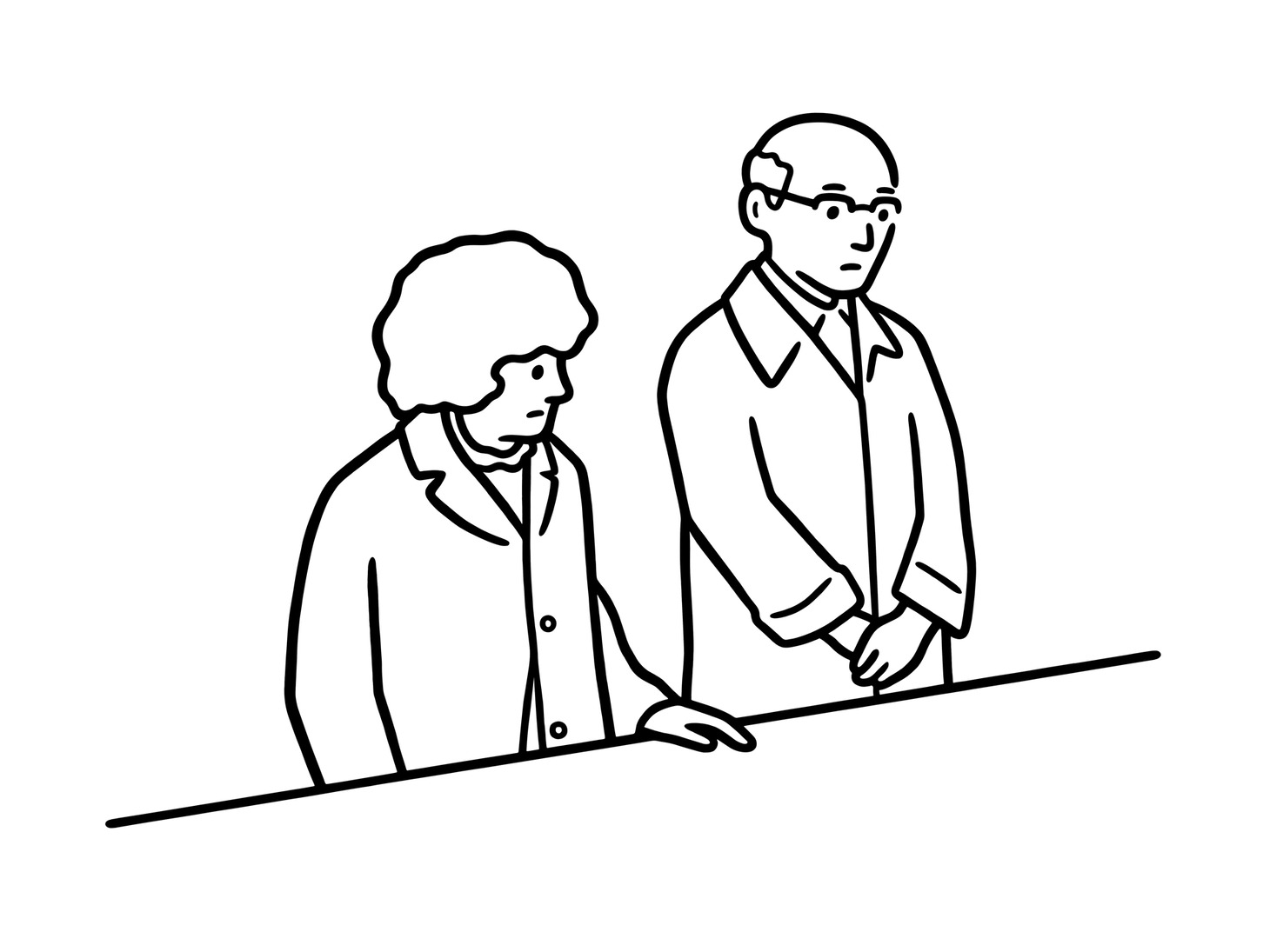 Noritakeが手がけたイラスト「OLD COUPLE」。