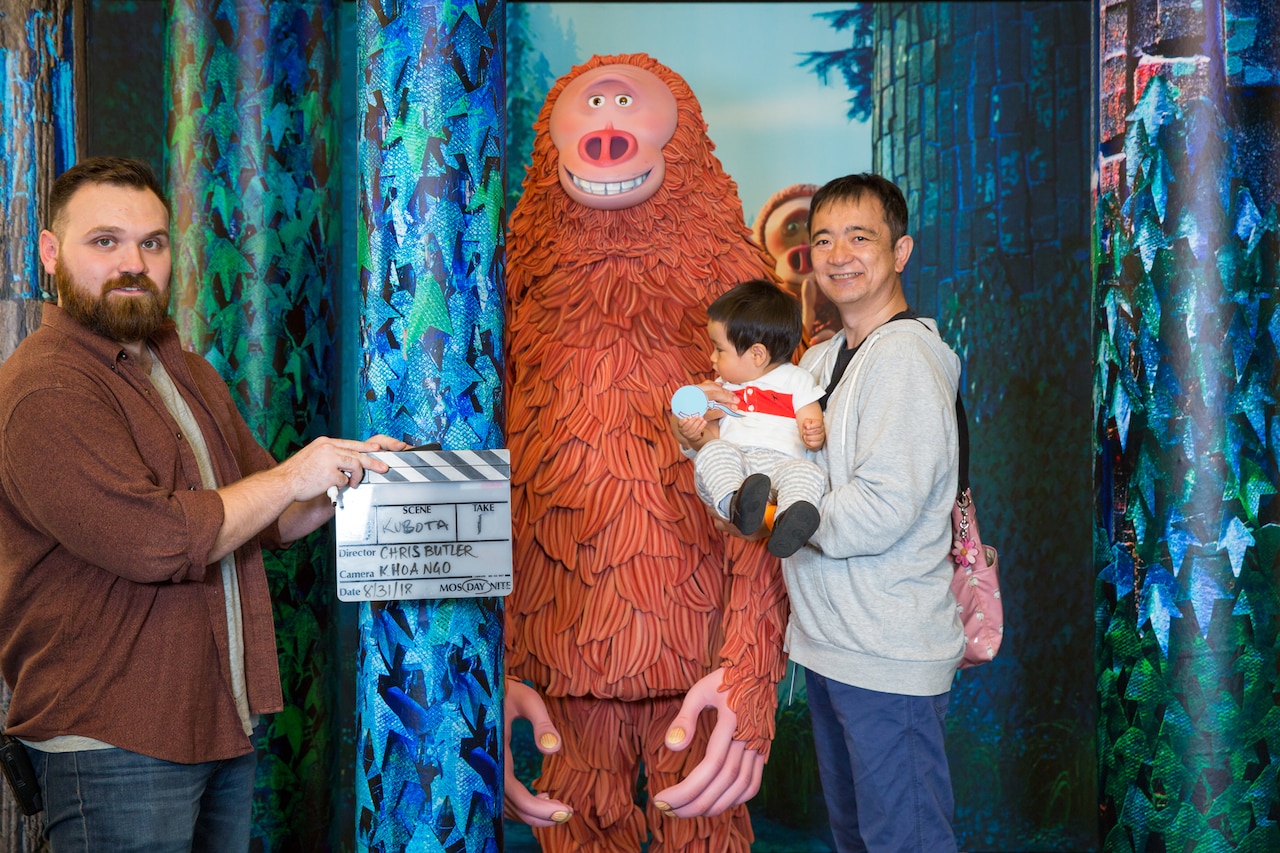 子供を連れてライカのスタジオ見学をした際の様子。