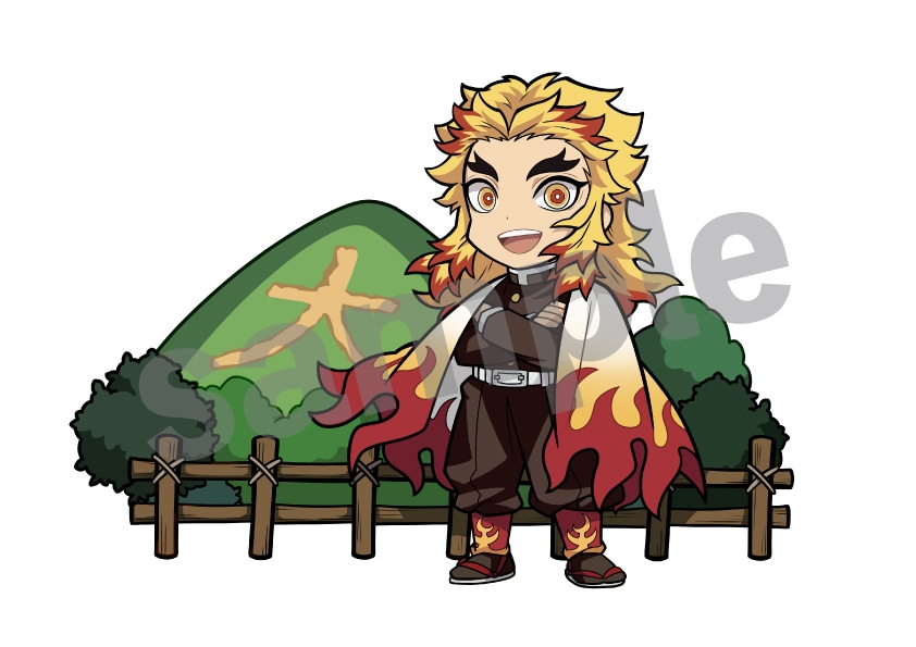 煉獄杏寿郎のミニキャライラスト。