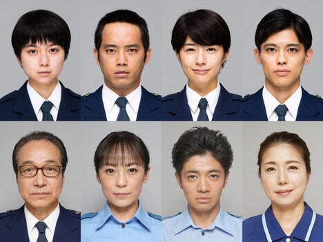 「教場II」キャスト。上段左から上白石萌歌、三浦貴大、佐久間由衣、嘉島陸。下段左から小日向文世、佐藤仁美、和田正人、高橋ひとみ。