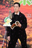 公開アフレコを行う中村勘九郎。