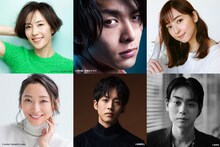 トップコート所属アーティスト。左上から時計回りに木村佳乃、中村倫也、佐々木希、菅田将暉、松坂桃李、杏。