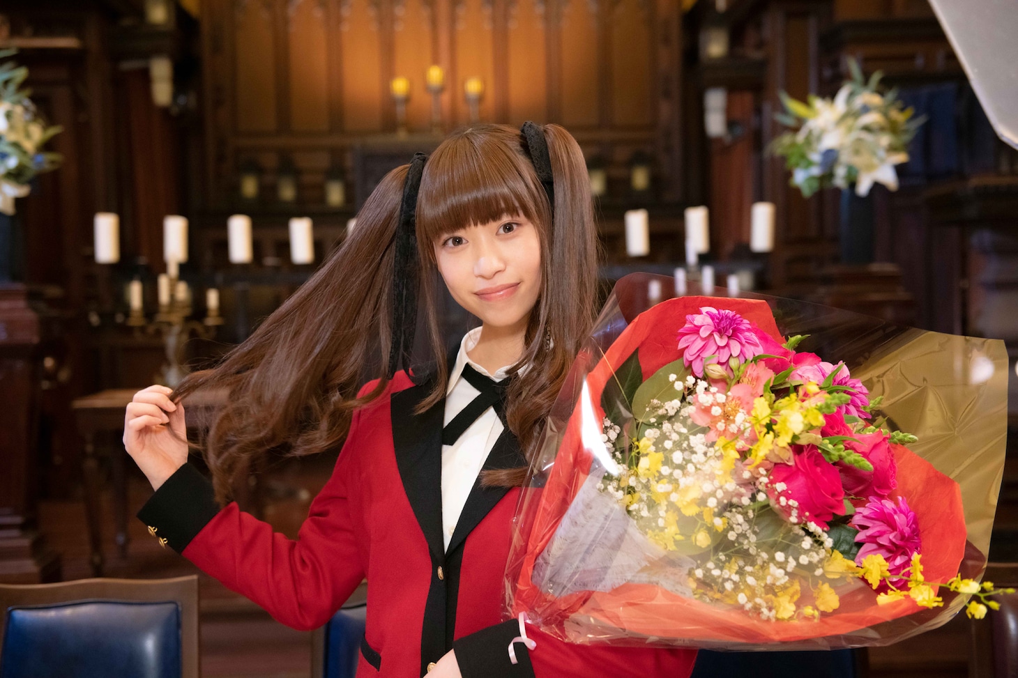 「賭ケグルイ双（ツイン）」で早乙女芽亜里を演じる森川葵。