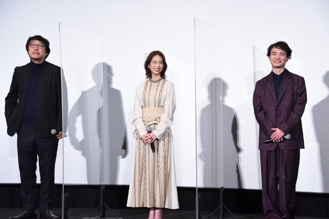 「天外者」公開記念舞台挨拶の様子。
