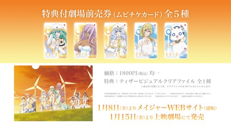 「ARIA The CREPUSCOLO」ムビチケカード全5種のビジュアル。
