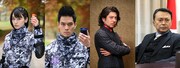 左から鳴海唯演じるソルド20、菅原健演じるソルド9、ジェイ・ウェスト演じるリオン=アークランド、相島一之演じる大門寺茂。