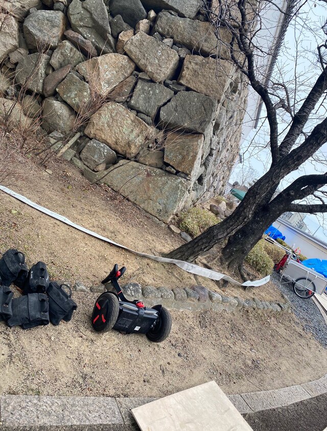 谷垣健治のセグウェイ（撮影：伊澤彩織）。