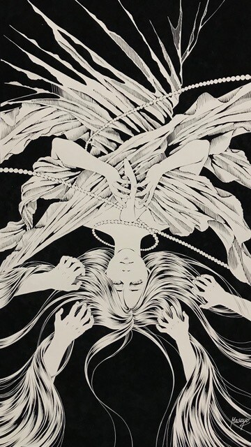 切り剣Masayoによるコラボアート。