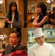 左上から時計回りに大友花恋、村川絵梨、松岡広大、近藤芳正。