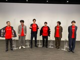 「あの頃。」座談会の様子。左から芹澤興人、山中崇、松坂桃李、仲野太賀、若葉竜也、コカドケンタロウ。