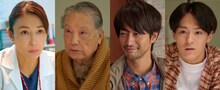 「神様のカルテ」追加キャスト。左から水野美紀、伊東四朗、竹財輝之助、松倉海斗。