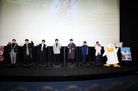 左から太田哲治、鈴村健一、杉田智和、中井和哉、千葉進歩、阪口大助、釘宮理恵。