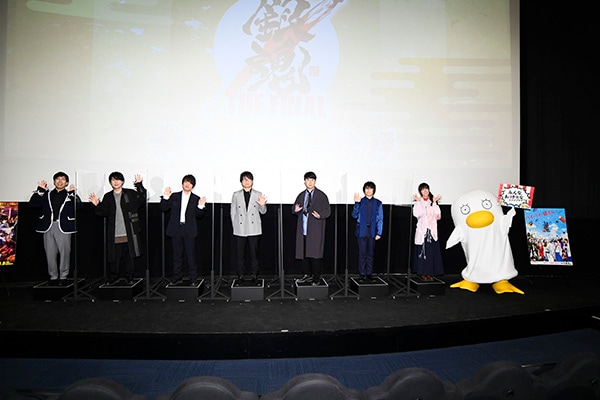 左から太田哲治、鈴村健一、杉田智和、中井和哉、千葉進歩、阪口大助、釘宮理恵。