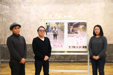 「活弁シネマ倶楽部」より、(左から)毛利安孝、高橋伴明、MCの月永理絵。